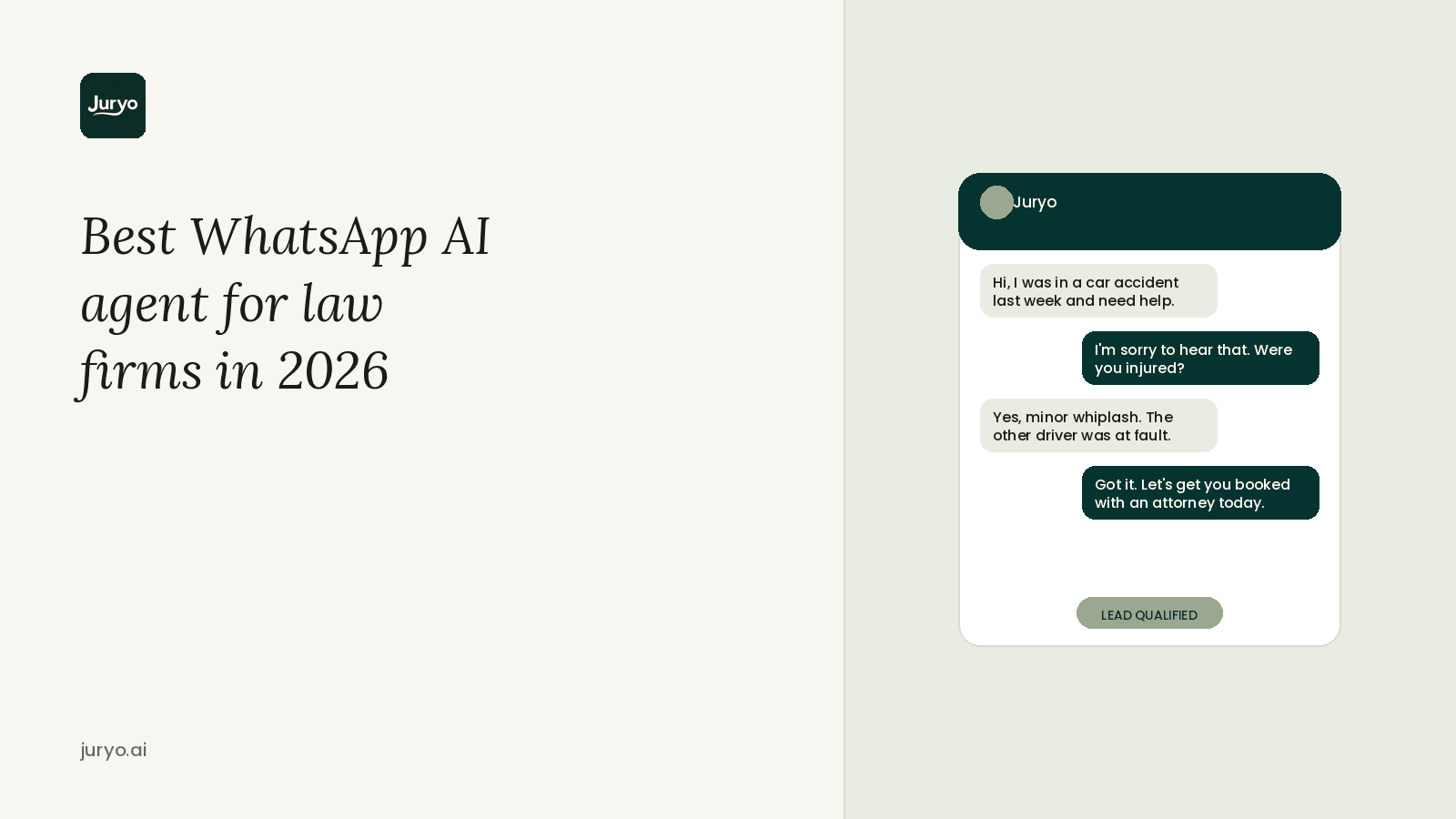 Best WhatsApp AI Agent for Law Firms in 2026