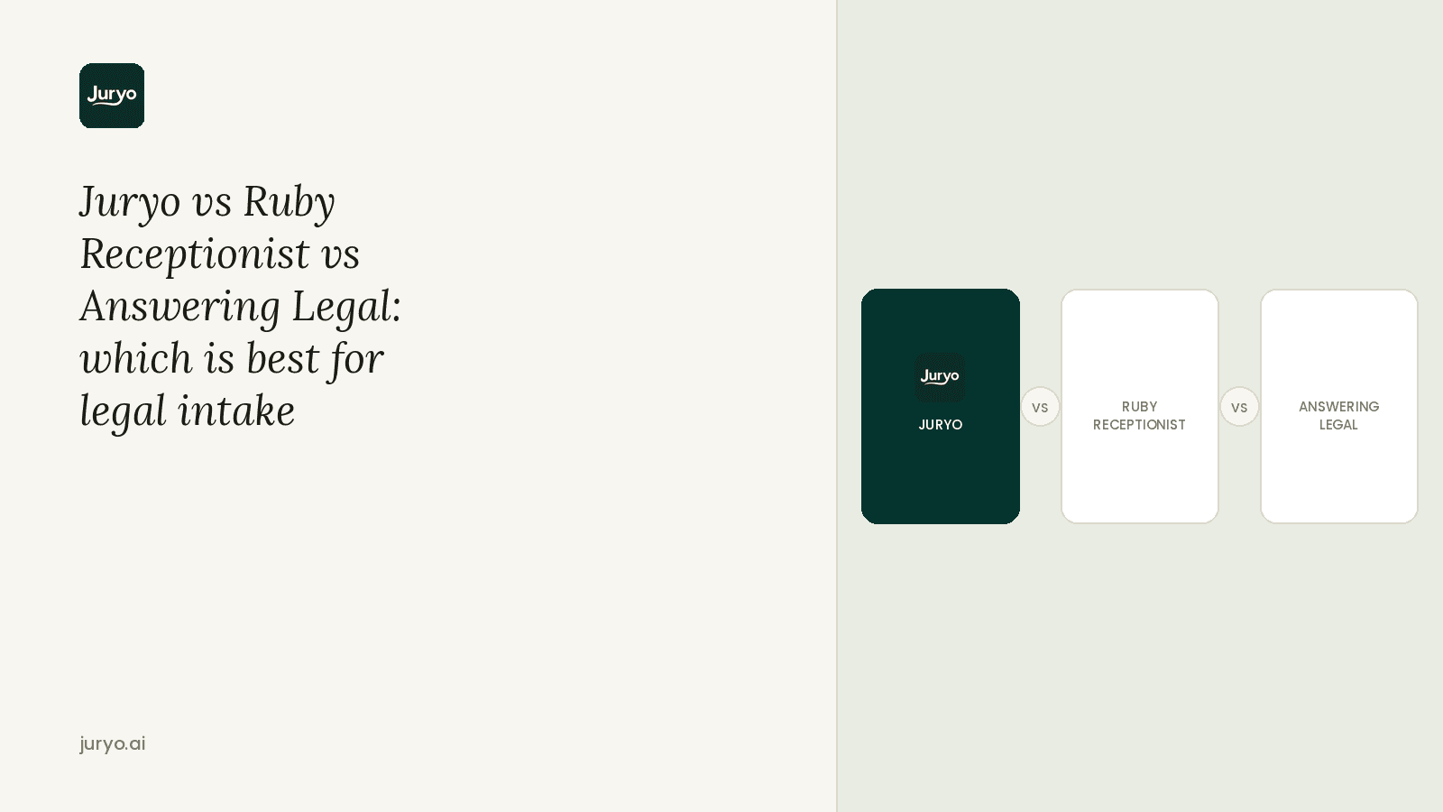 Juryo vs Ruby Receptionist vs Answering Legal: which is best for